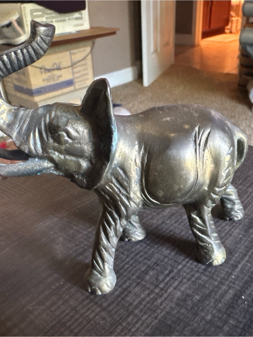 vintage brass elephant figurine 4.5”x 4.5” - Picture 2 of 12